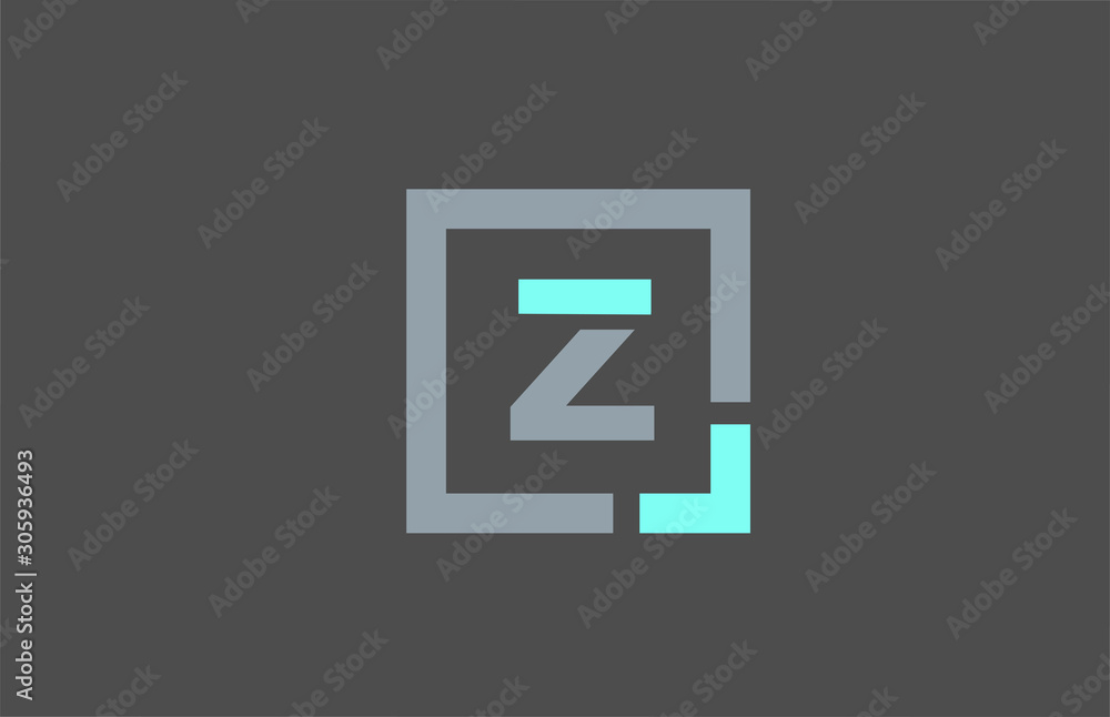 grey letter Z alphabet logo design icon for business - obrazy, fototapety, plakaty 