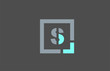 grey letter S alphabet logo design icon for business