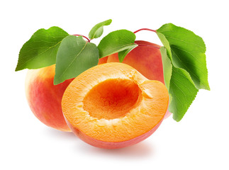 Wall Mural - apricots isolated on a white background