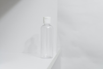 Plastic bottles on white background 