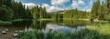 Leinwandbild Motiv lake in the forest in lower tatra mountains