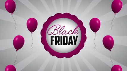 Poster - sale black friday clearance with balloons helium floating