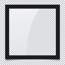 Black Frame With Glass On Transparent Background