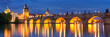 The Charles Bridge in Prague, Czech Republic at night