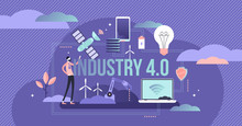 Industry 4.0 Vector Illustration. Fourth Generation Revolution Subset.