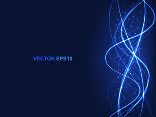 Sticker - futuristic modern hi-tech blue background. technology concept with translucent luminous lines and hi