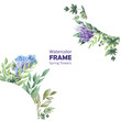 © Ellivelli - Watercolor frames Spring delicate flowers