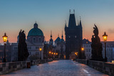 Fototapeta Miasto - Sunrise at the Charles Bridge in Prague