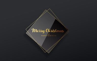 Wall Mural - Dark Christmas vector background with line art.