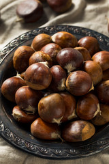 Canvas Print - Raw Organic Brown Chestnuts