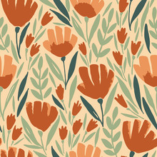 Seamless Pattern With Floral Background