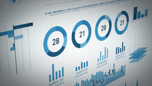 Business Statistics, Market Data And Infographics Layout/ 4k Animation Of A Set Of Design Business And Market Data Analysis And Reports, With Infographics, Bar Stats, Charts And Diagrams