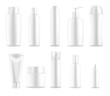 © Elegant Solution - Cosmetic package, white plastic bottle containers