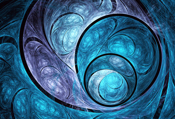 Wall Mural - Abstract color dynamic background with lighting effect. Fractal spiral. Fractal art