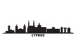 Cyprus city skyline isolated vector illustration. Cyprus travel cityscape with landmarks