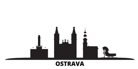 Wall Mural - Czech Republic, Ostrava city skyline isolated vector illustration. Czech Republic, Ostrava travel cityscape with landmarks