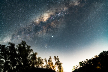 the milky way galaxy on a clear night as viewed in central chile.