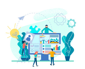 Wall Mural - ui ux design and programming solution web business concept vector illustration