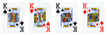 Four Kings Playing Cards - Isolated On White