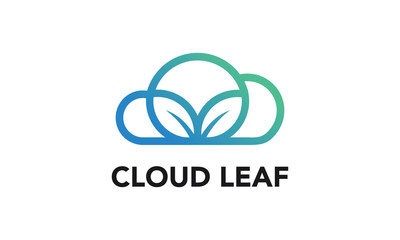 Wall Mural - Cloud and Leaf Vectors Royalty Logo Design Inspiration