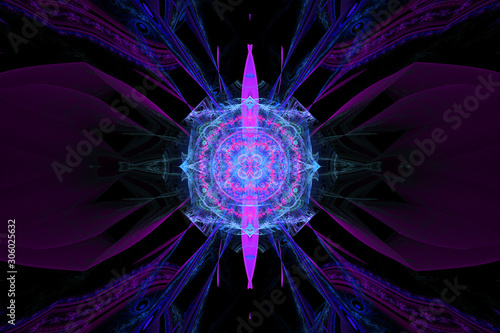 Black purple UV fractal graphic geometric shapes beautiful wallpaper backgrou...