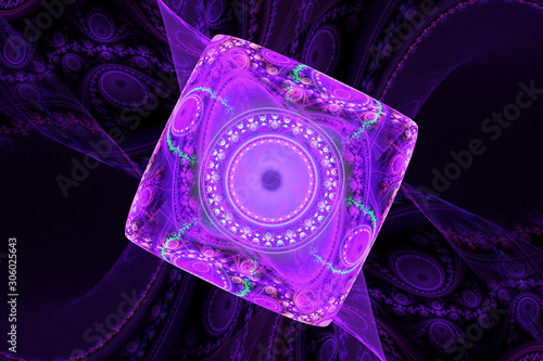 Black purple UV fractal graphic geometric shapes beautiful wallpaper backgrou...