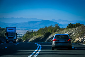 Road with traffic and landscape