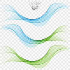Wall Mural - Bright green blue speed abstract lines flow minimalistic fresh swoosh seasonal spring wave transition divider editable template. Vector illustration