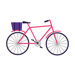 Sticker - classic bicycle icon, flat design