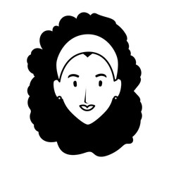 Sticker - head of woman smiling on white background