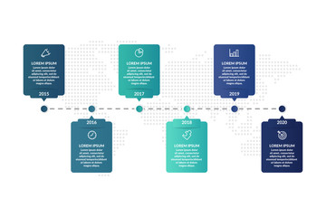 Wall Mural - timeline infographic template design . business infographic concept for presentations, banner, workflow layout, process diagram, flow chart