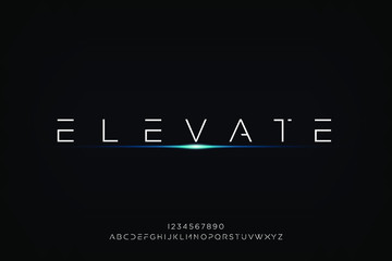 elevate. abstract technology futuristic alphabet font. digital space typography vector illustration 
