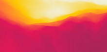 Desert Dunes Sunset Landscape. Mountain Landscape With A Dawn. Mountainous Terrain. Hills Silhouette. Abstract Background. Vector Illustration.