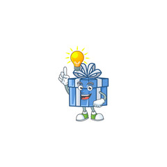 Sticker - Have an idea cute blue gift box on a cartoon style