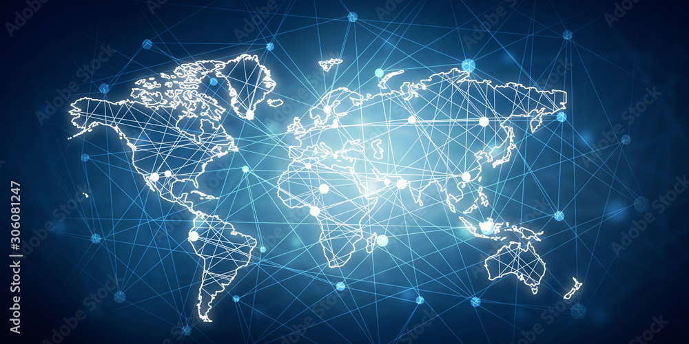 World In 2d 2d illustration world map abstract background Stock Illustration ...