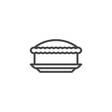 Fototapeta  - Pie cake line icon. linear style sign for mobile concept and web design. Thanksgiving cake outline vector icon. Bakery symbol, logo illustration. Vector graphics