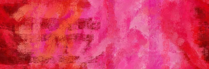 Aufkleber - horizontal design painted brush with moderate pink, hot pink and maroon color