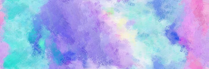 Poster - abstract design painted brush with light steel blue, medium turquoise and corn flower blue color