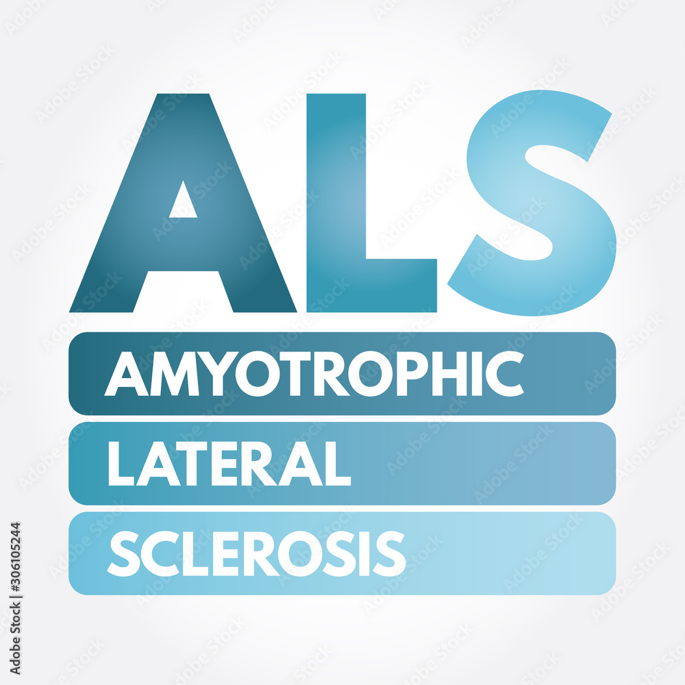 ALS - Amyotrophic Lateral Sclerosis acronym, medical concept background ...