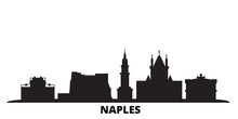 Italy, Naples City Skyline Isolated Vector Illustration. Italy, Naples Travel Cityscape With Landmarks