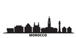 Morocco city skyline isolated vector illustration. Morocco travel cityscape with landmarks