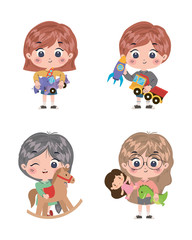 Poster - Isolated set of kids cartoons vector design