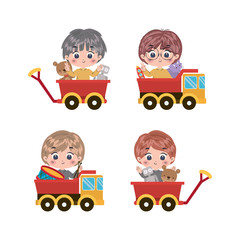 Poster - Isolated set of kids cartoons vector design