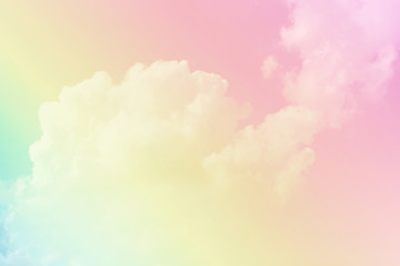 Wall Mural - Abstract fantasy background, Sweet colorful summer sky and clouds with pastel tone in sunny day