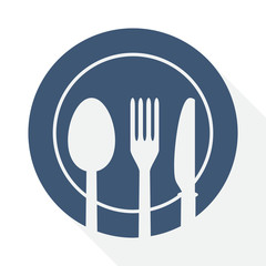 Fototapete - dining vector icon, food, restaurant, kitchen, cutlery concept illustration