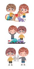 Poster - Isolated set of kids cartoons vector design