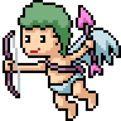 Canvas Print - vector pixel art cupid