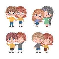 Poster - Isolated set of kids cartoons vector design
