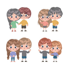 Poster - Isolated set of kids cartoons vector design