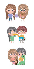 Poster - Isolated set of kids cartoons vector design